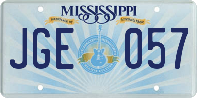 MS license plate JGE057