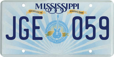 MS license plate JGE059
