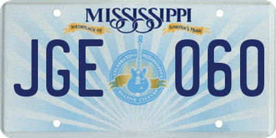 MS license plate JGE060