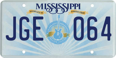 MS license plate JGE064