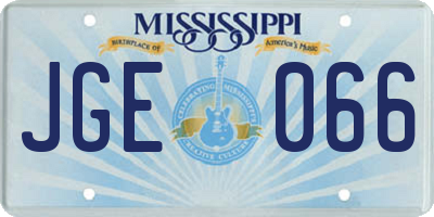 MS license plate JGE066