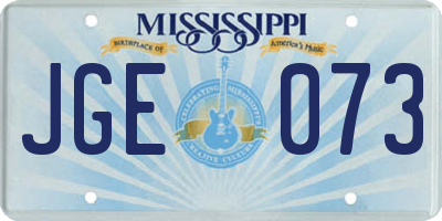 MS license plate JGE073