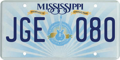 MS license plate JGE080