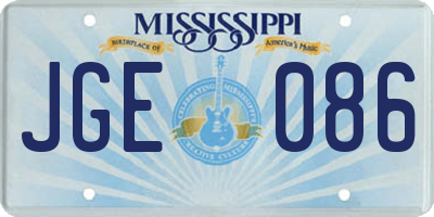 MS license plate JGE086
