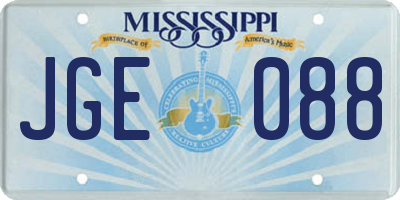 MS license plate JGE088