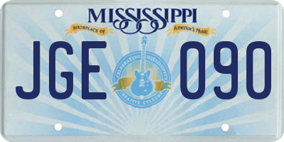 MS license plate JGE090