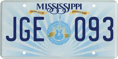 MS license plate JGE093