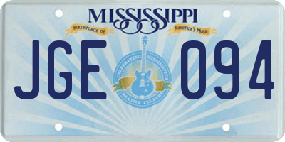 MS license plate JGE094