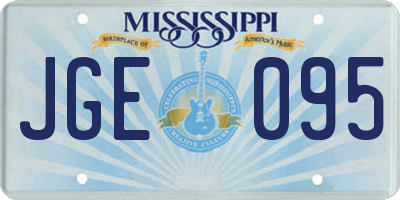 MS license plate JGE095