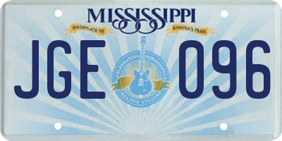 MS license plate JGE096