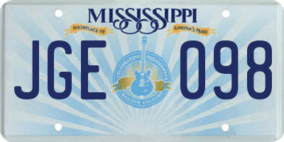 MS license plate JGE098
