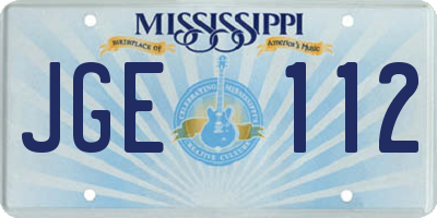 MS license plate JGE112
