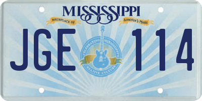 MS license plate JGE114