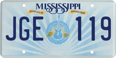 MS license plate JGE119
