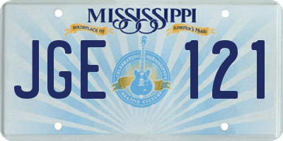 MS license plate JGE121