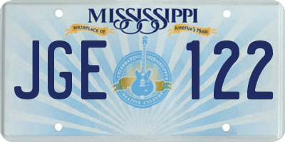 MS license plate JGE122