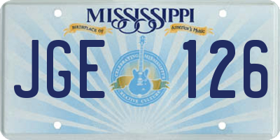MS license plate JGE126