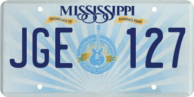 MS license plate JGE127
