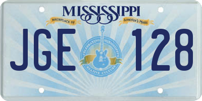 MS license plate JGE128