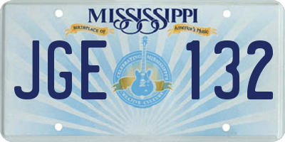 MS license plate JGE132