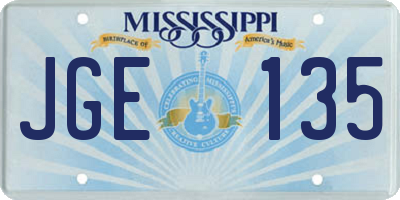 MS license plate JGE135