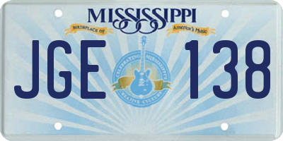 MS license plate JGE138