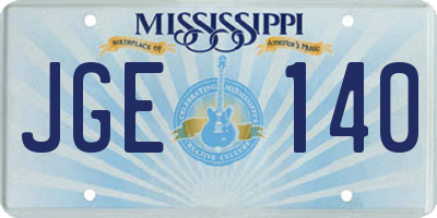 MS license plate JGE140