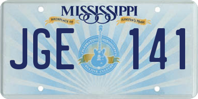 MS license plate JGE141