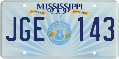 MS license plate JGE143
