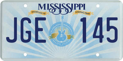 MS license plate JGE145