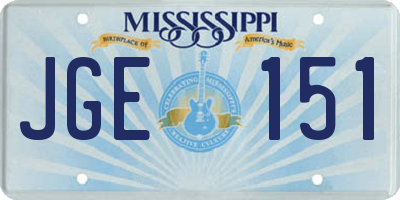 MS license plate JGE151