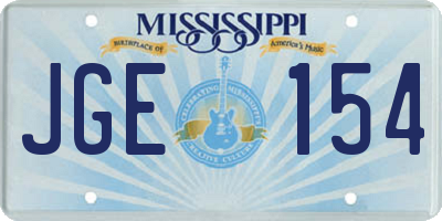 MS license plate JGE154
