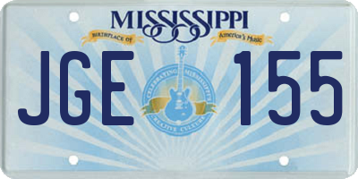 MS license plate JGE155
