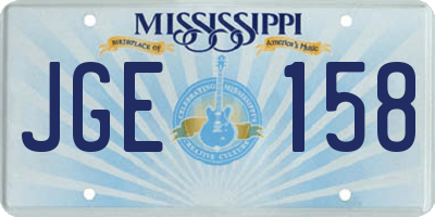 MS license plate JGE158