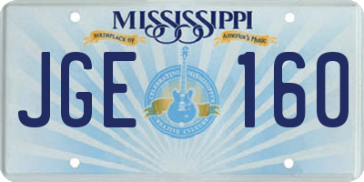 MS license plate JGE160