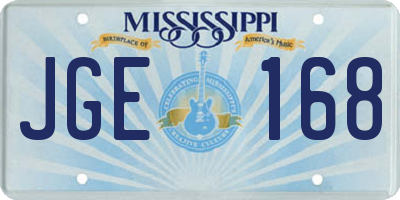 MS license plate JGE168
