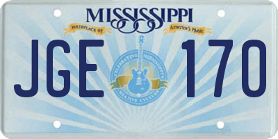 MS license plate JGE170