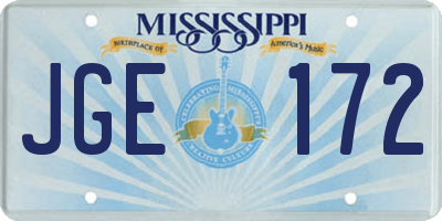 MS license plate JGE172