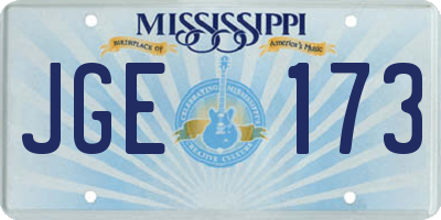 MS license plate JGE173