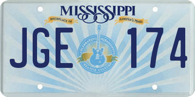 MS license plate JGE174