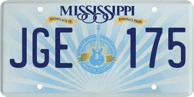 MS license plate JGE175