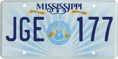 MS license plate JGE177