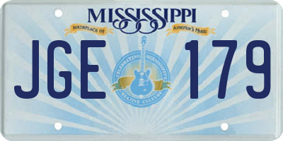 MS license plate JGE179