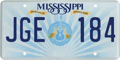 MS license plate JGE184