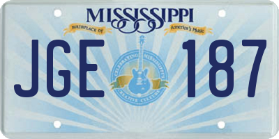 MS license plate JGE187