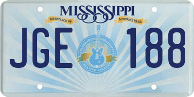 MS license plate JGE188