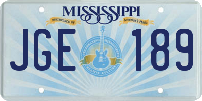 MS license plate JGE189