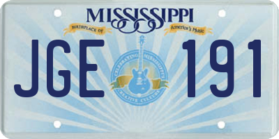 MS license plate JGE191