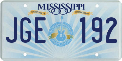 MS license plate JGE192