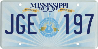 MS license plate JGE197